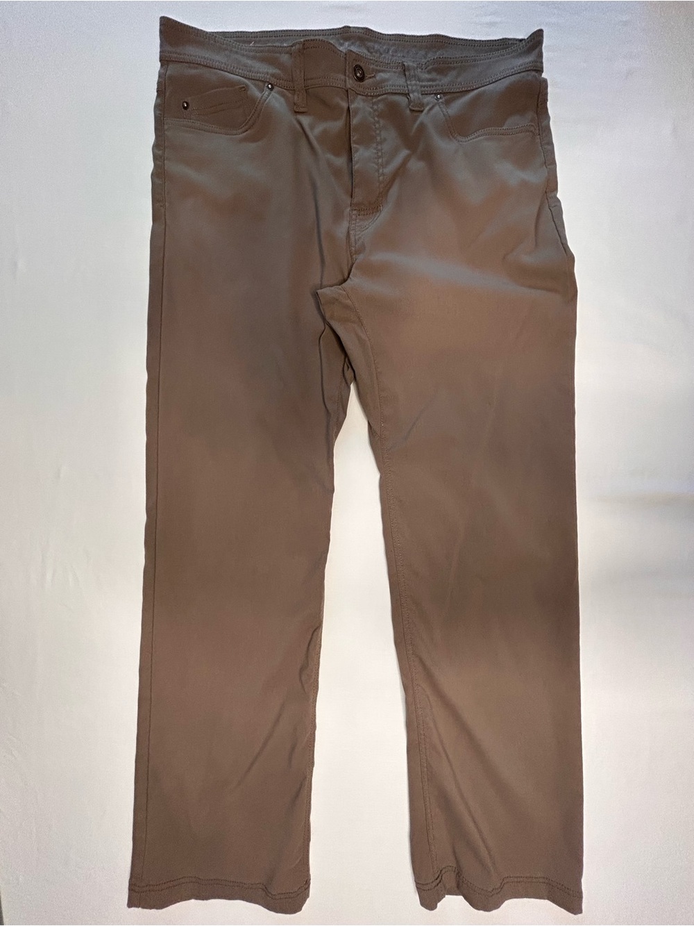 prAna Pants Mens 38x32 Slim Fit Taupe Brown Stretch Outdoor Travel